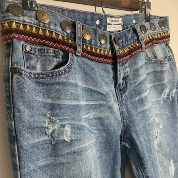 One Teaspoon Unique Baggies Slouchy Distressed Western Women's Jeans - Size 30 - Picture 1 of 6